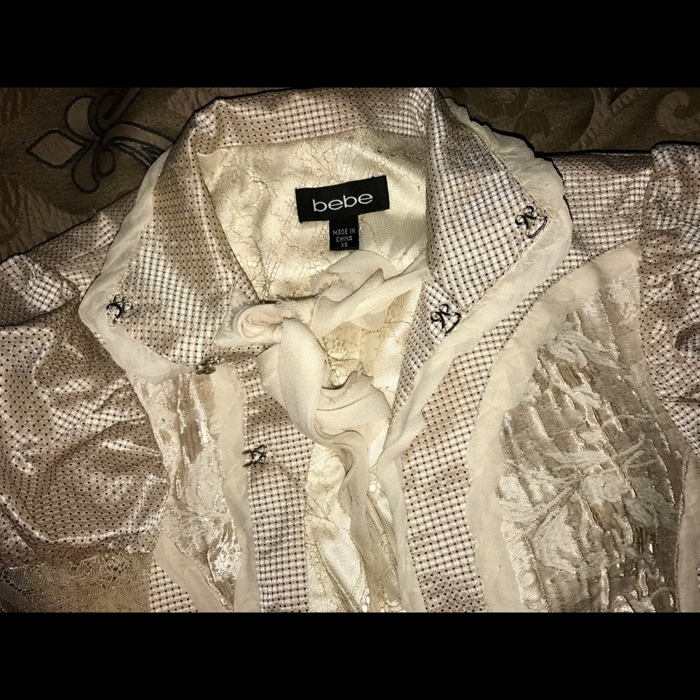 Elegant Lace and satin BEBE jacket